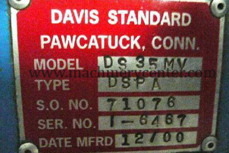 2000 DAVIS STANDARD 3.5MV-350 Extruders - 3" To 3-1/2" | Machinery Center (6)